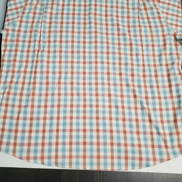 Clearwater Outfitters Shirt Plaid Button NWT XXL 2XL Blue Orange Pastel - Picture 9 of 11